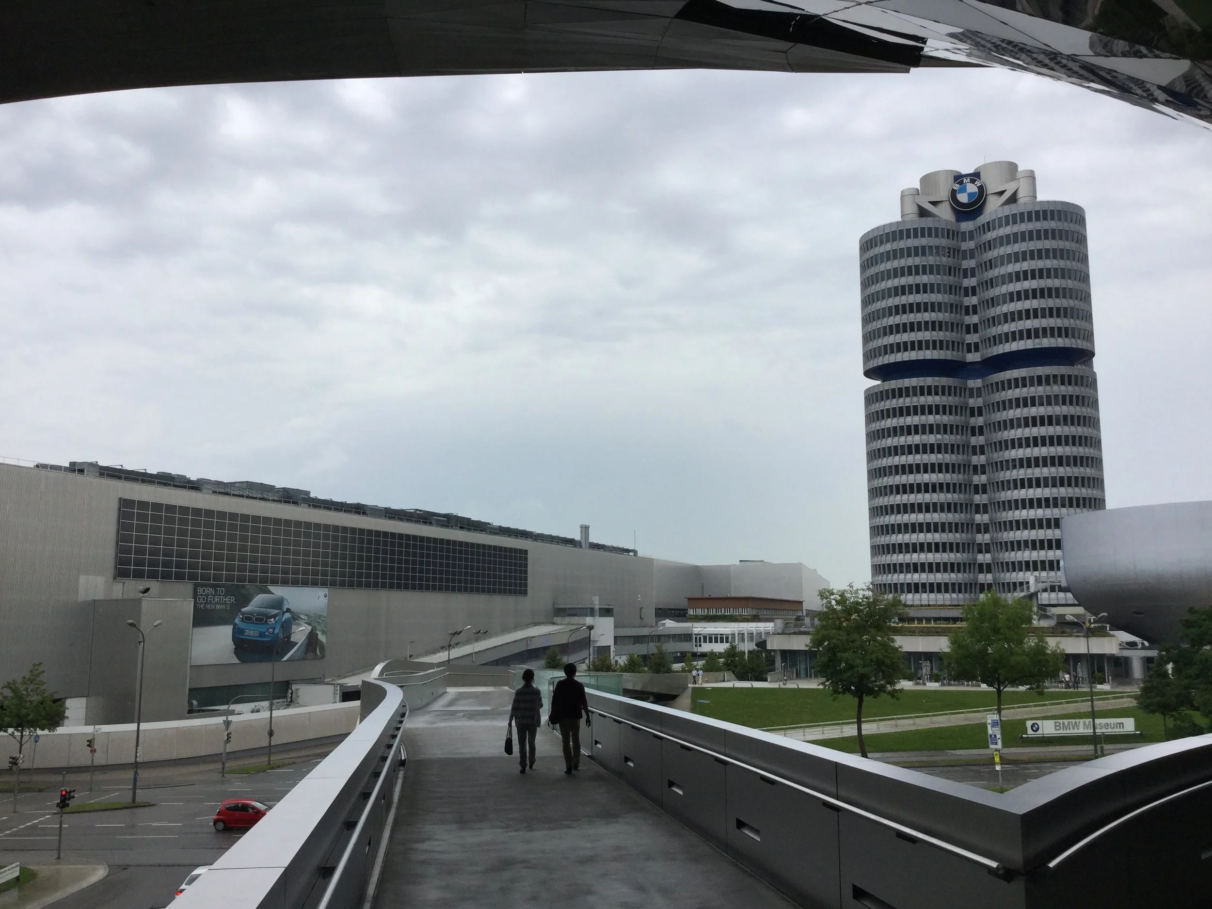 BMW Headquarters building. Shaped like a 4-cyinder engine. 