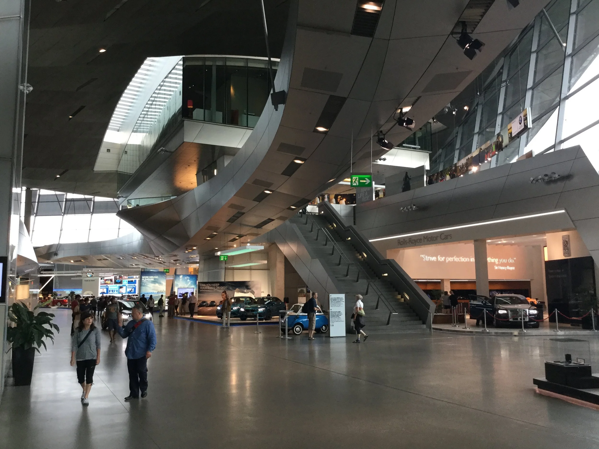 The entire building was spotless. BMW showcasing their latest vehicle line ups. Including the other Brands they own: Mini, & Rolls-Royce.