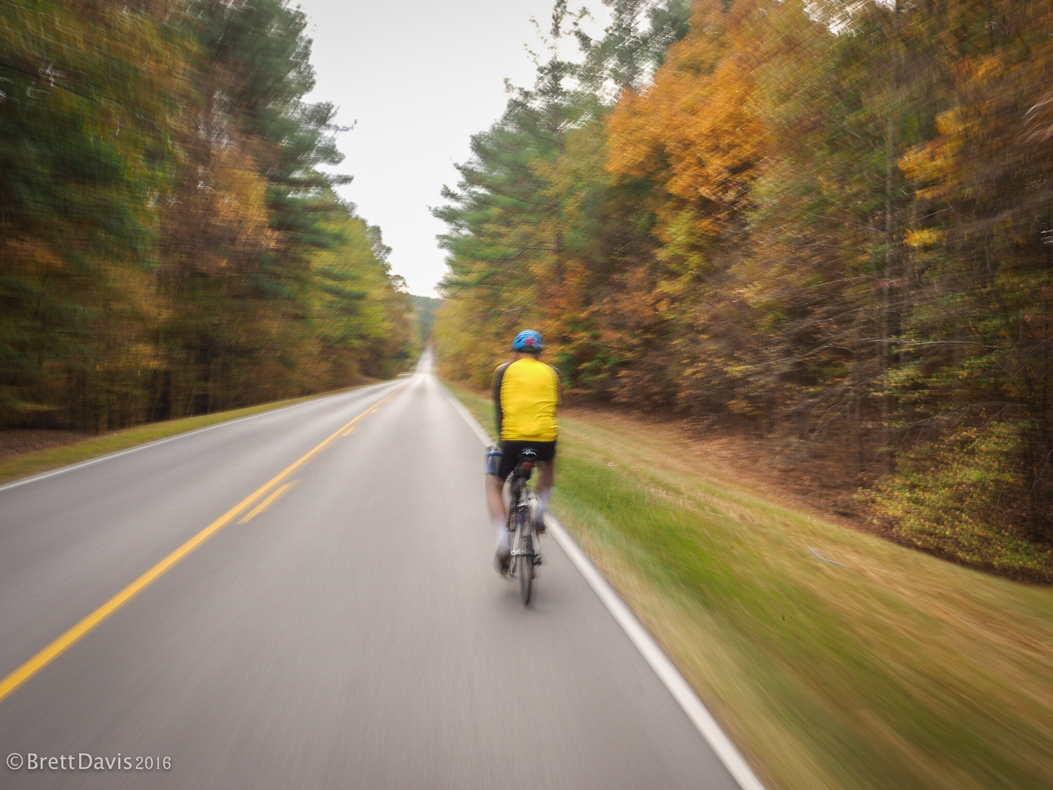 What little fall colors we encountered were a blur from the fast descents in the Tennessee hill country. 