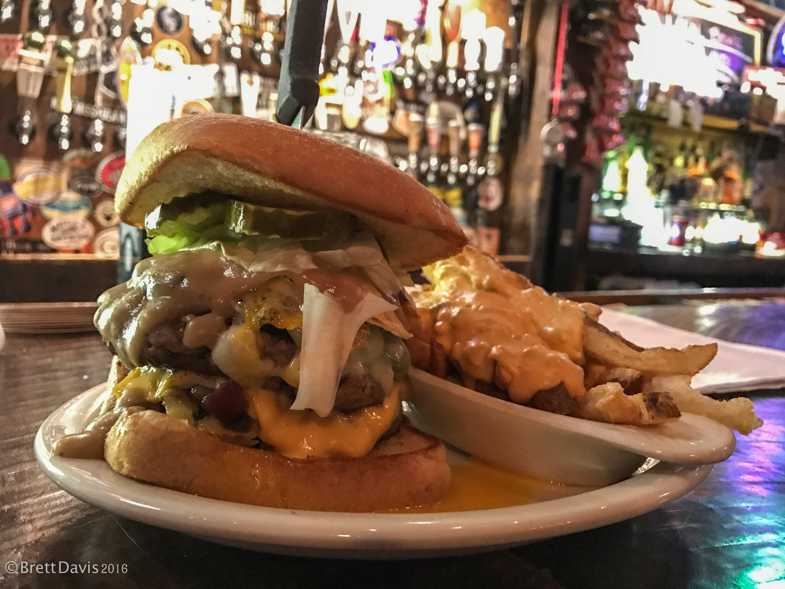 The best burger of the trip—a specialty of the Blue Canoe.