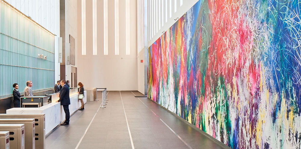 One World Trade Center, South Lobby Entrance Artist, Jose Parla, Union of the Senses 10 x 90 ft