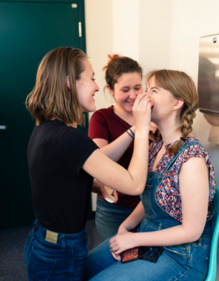While Emma (who also played my mother) did my makeup and Emily did my hair.
