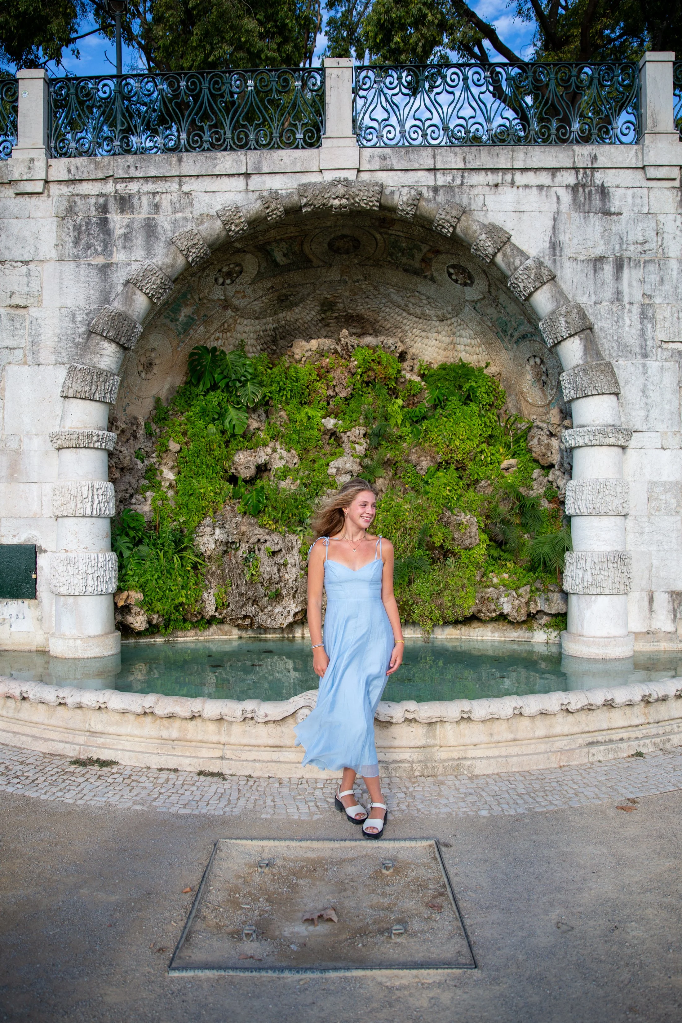Solo vacation portrait in Lisbon