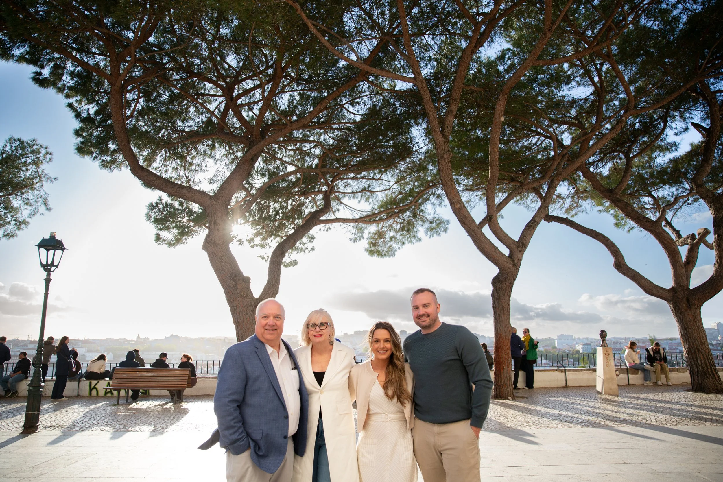 Family portrait session at Miradouro da Graça in Lisbon.