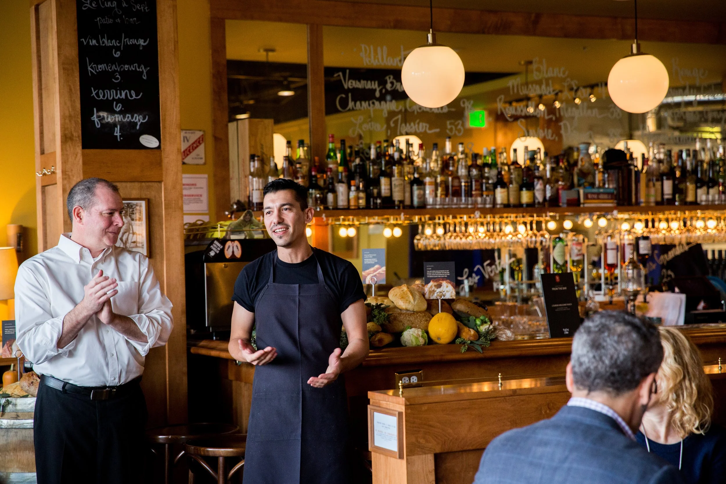 Professional food event photography in Lisbon, Portugal, capturing candid photos at the event hosted by a restaurant. From wine tastings, food pairings and brand experiences to social gatherings and celebrations, this image showcases the atmosphere a