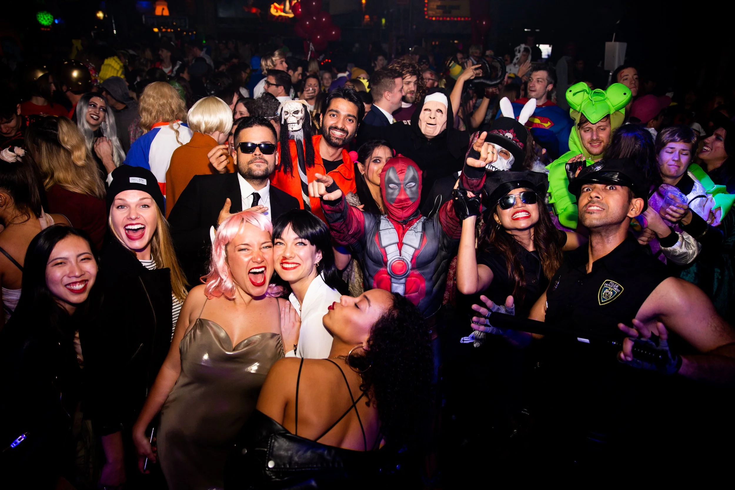 Corporate Halloween event photography in Lisbon featuring guests celebrating, socializing, and enjoying a themed company event. Candid and posed photographs capture the creativity, energy, and team spirit of Halloween parties and corporate celebratio