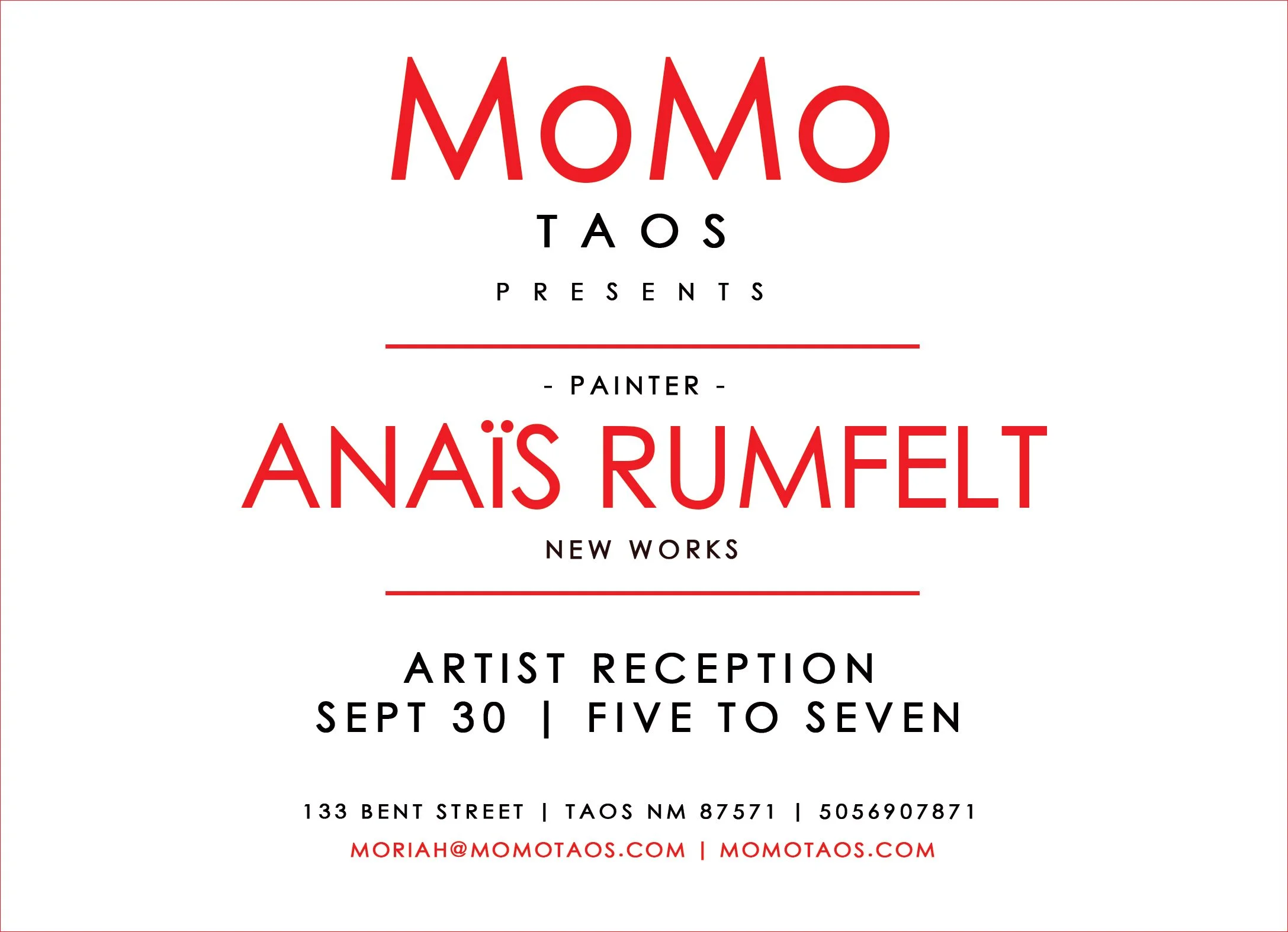 Opening Reception. Anaïs Rumfelt - New Works