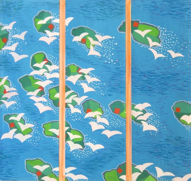 Design for a Folding Screen, Over the Islands