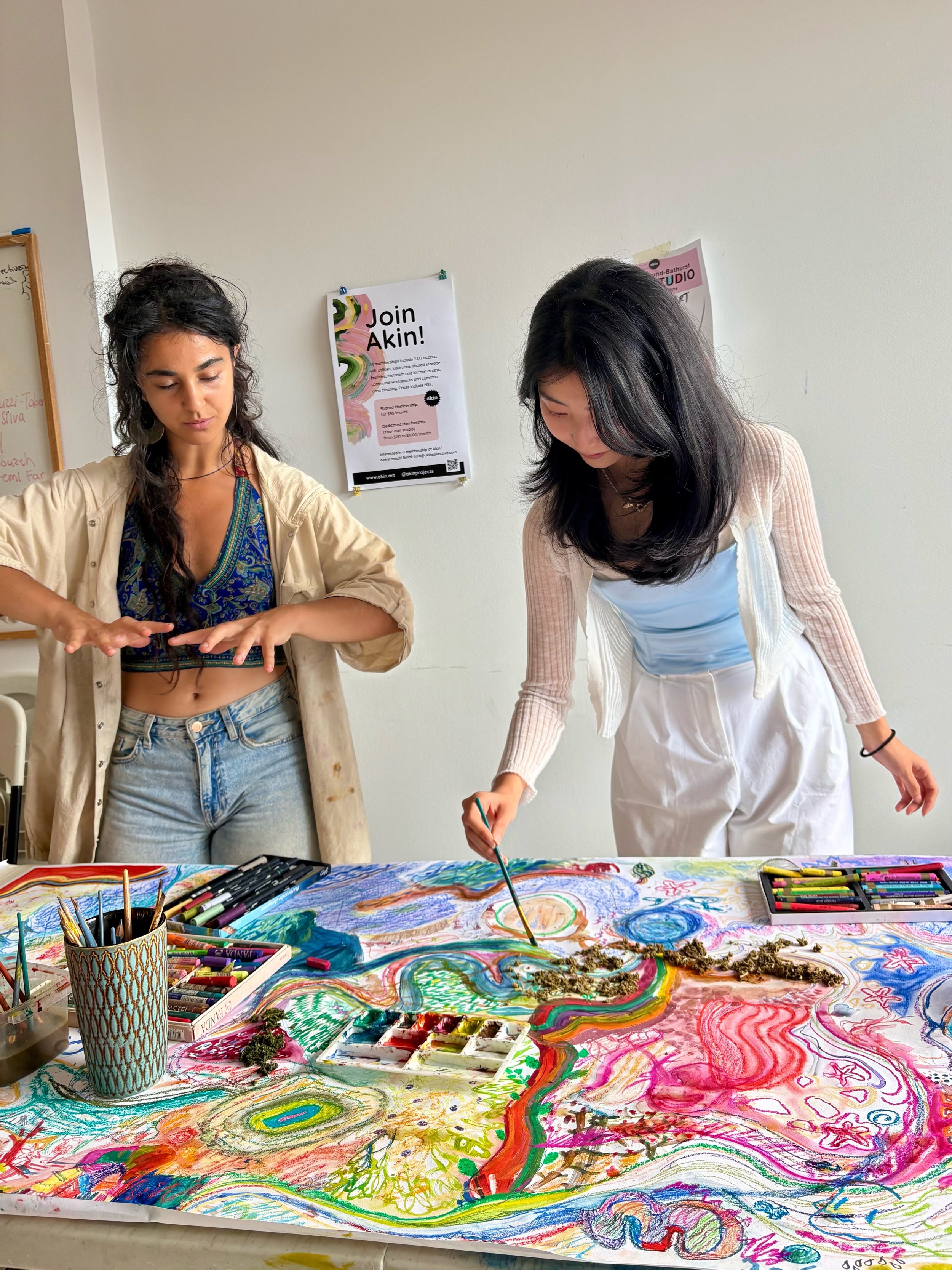 Collaborative art project at the Akin Open Studio, 2025
