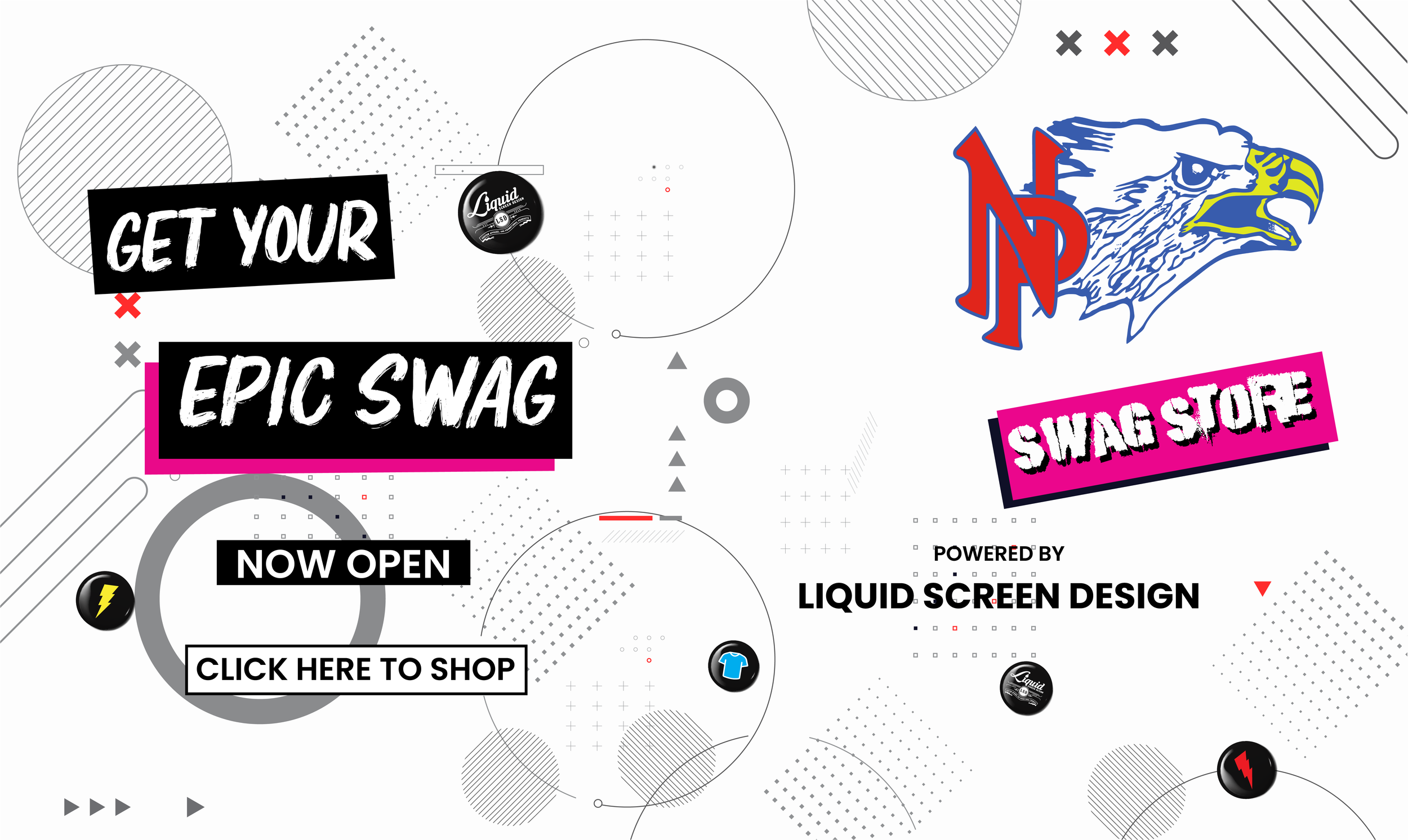 Custom Swag Store — Liquid Screen Design