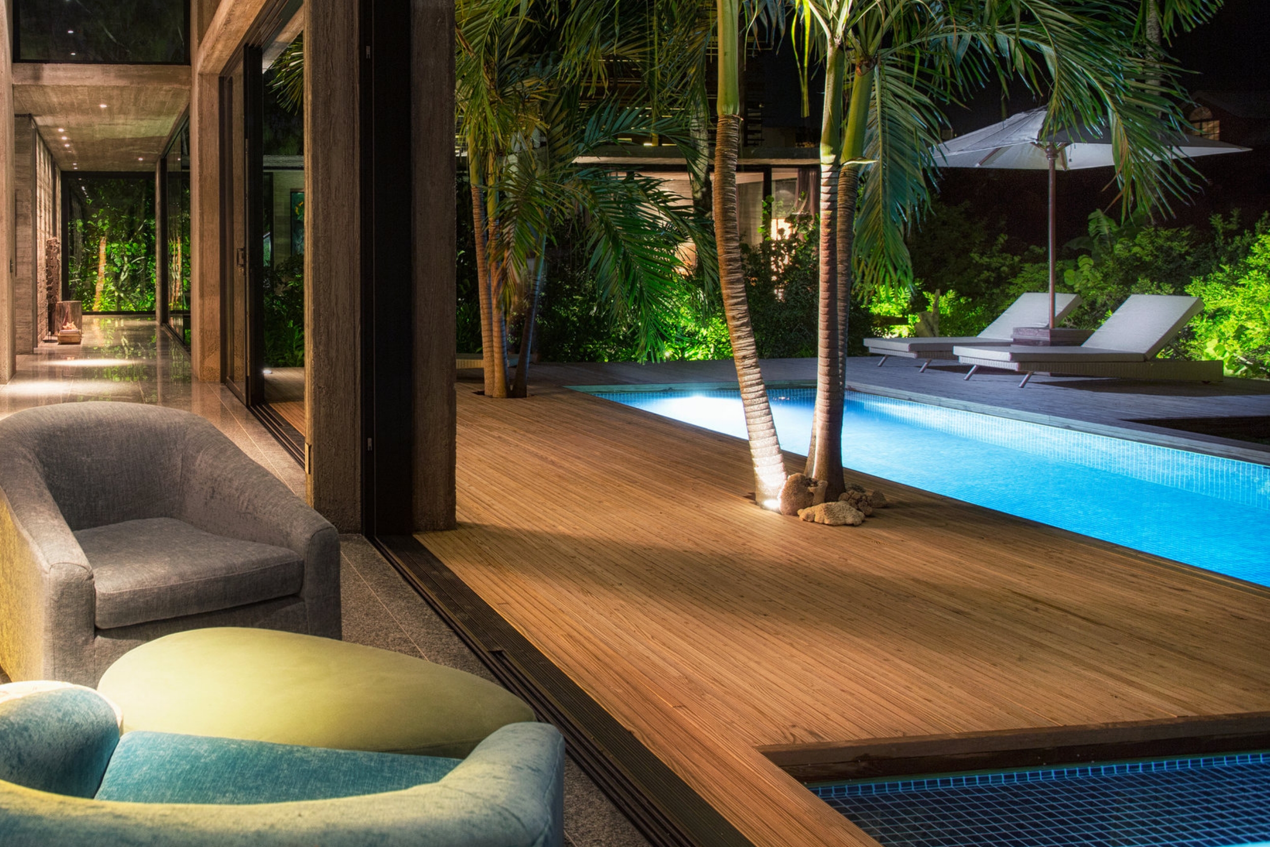Pool night view