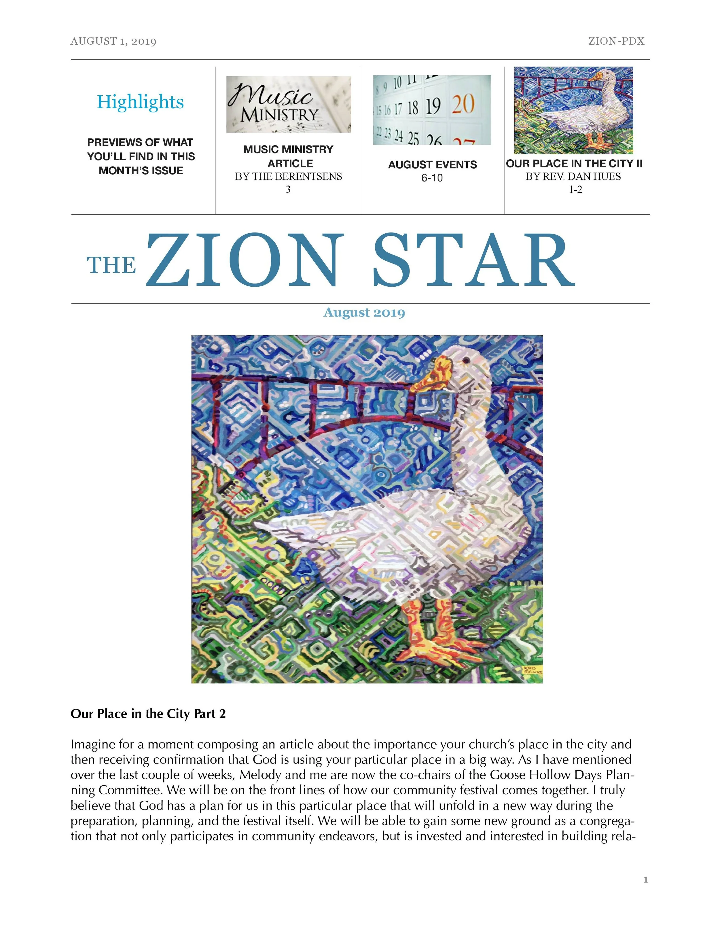 August Star Newsletter 2019 