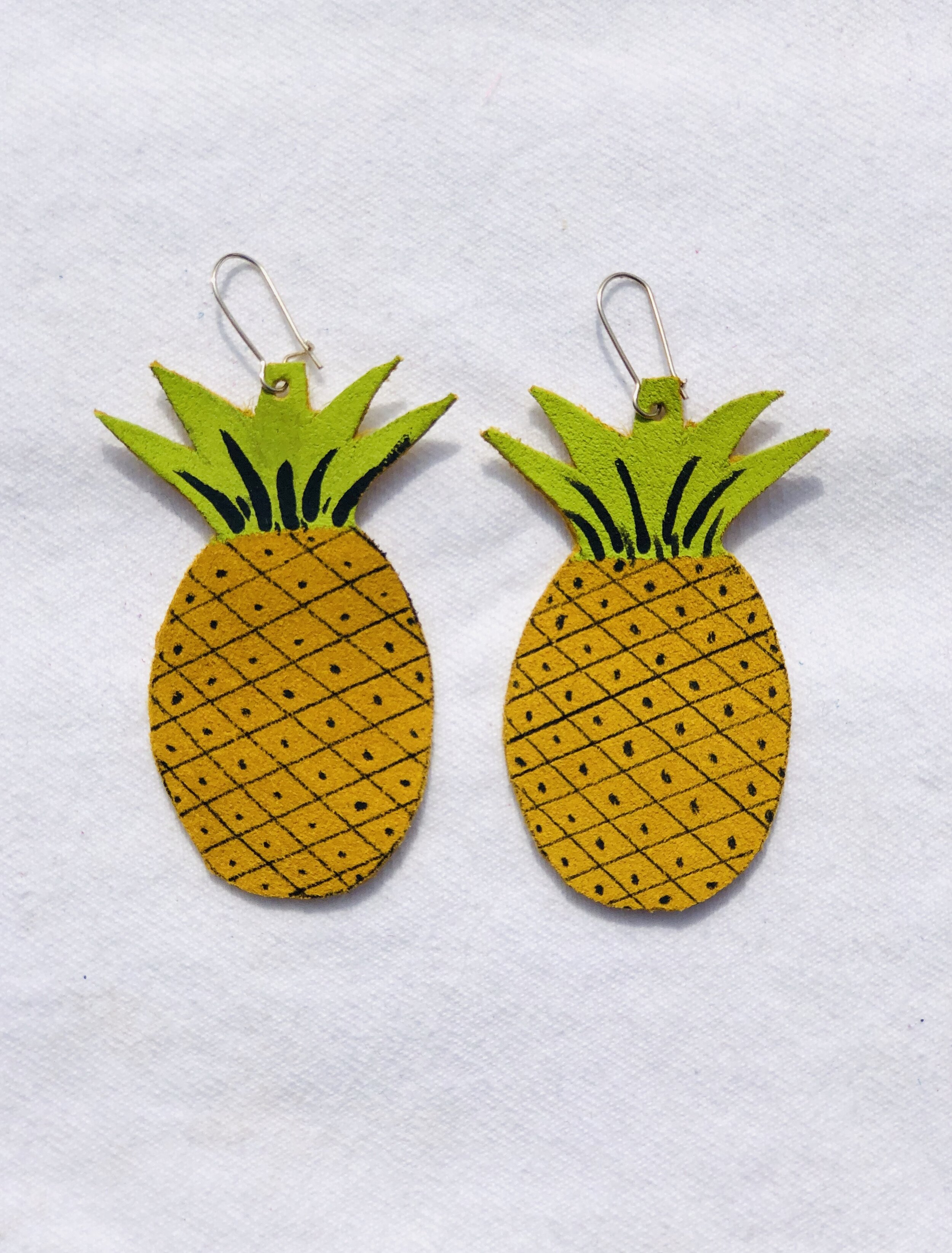 Hand Painted Pineapple Earrings