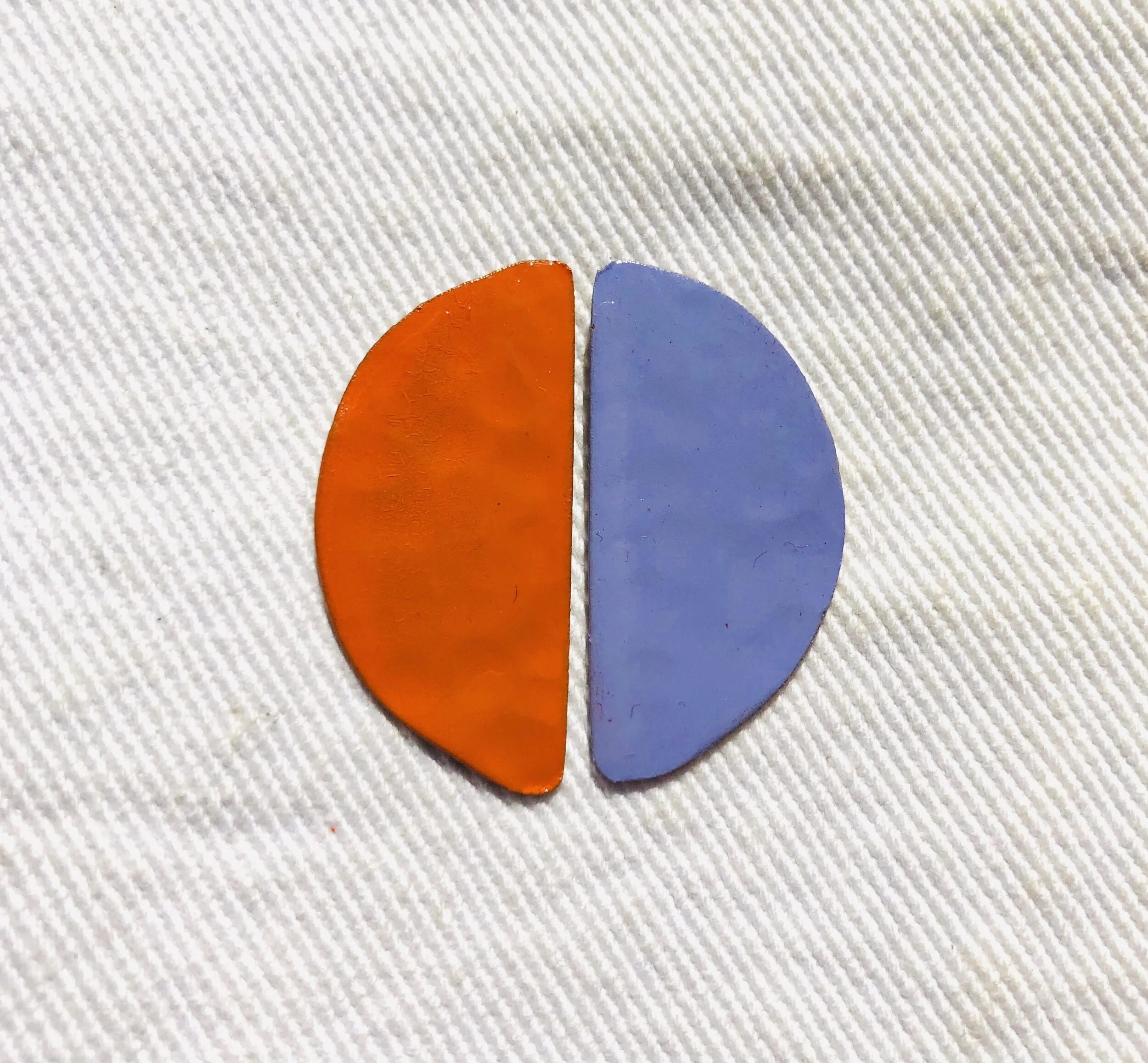 Orange &amp; Lilac Copper Earrings 