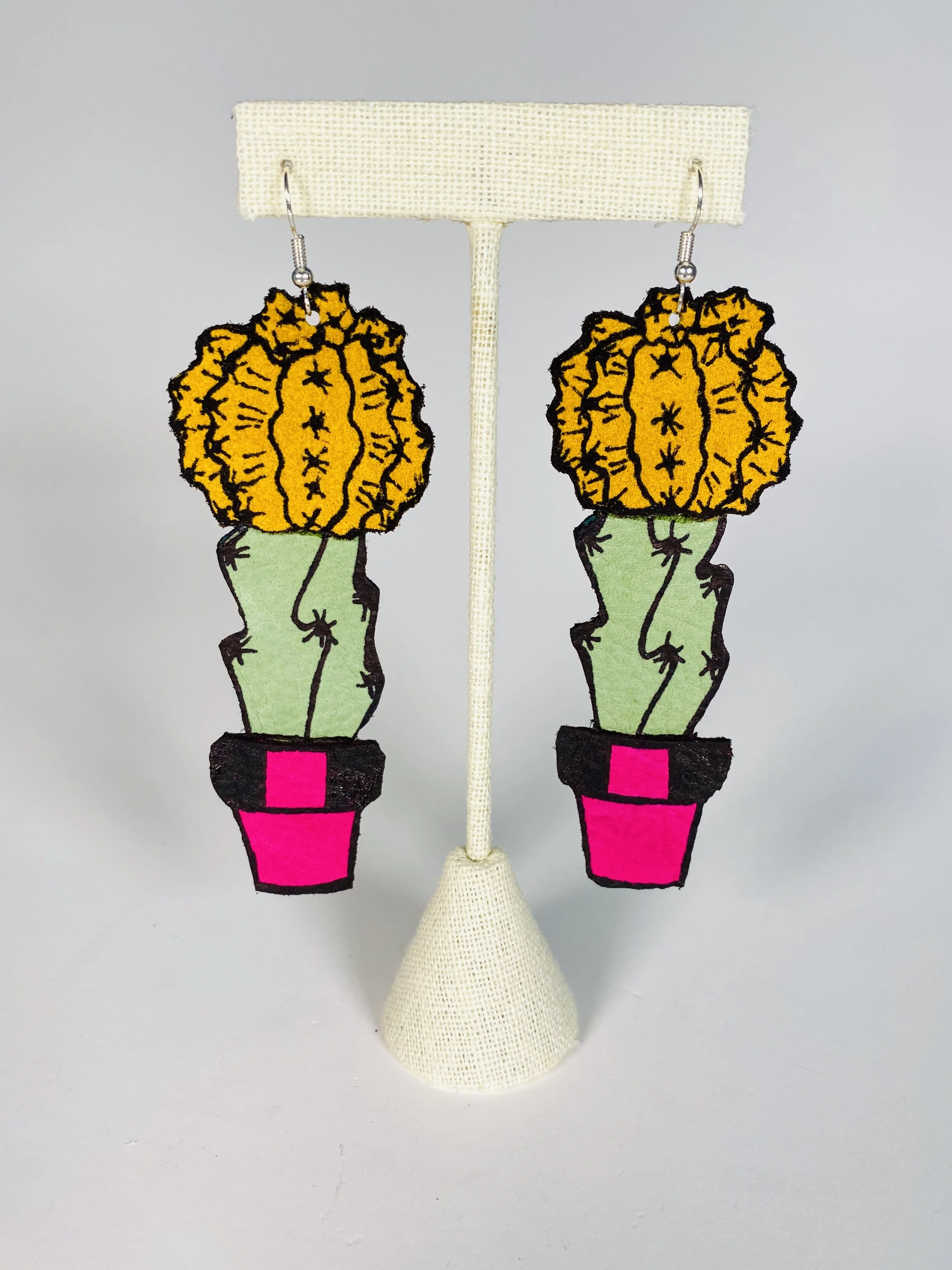 Yellow Grafted Cacti Earrings