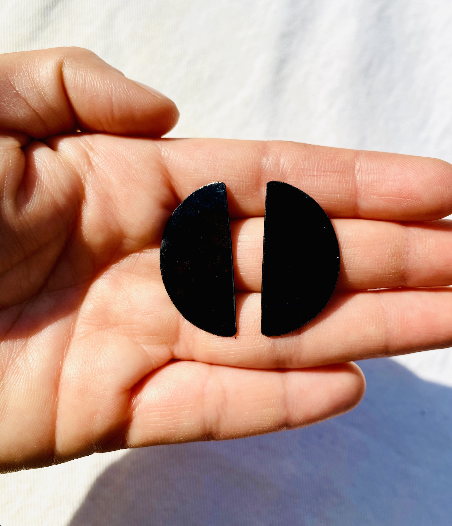 Black Copper Stud Earrings