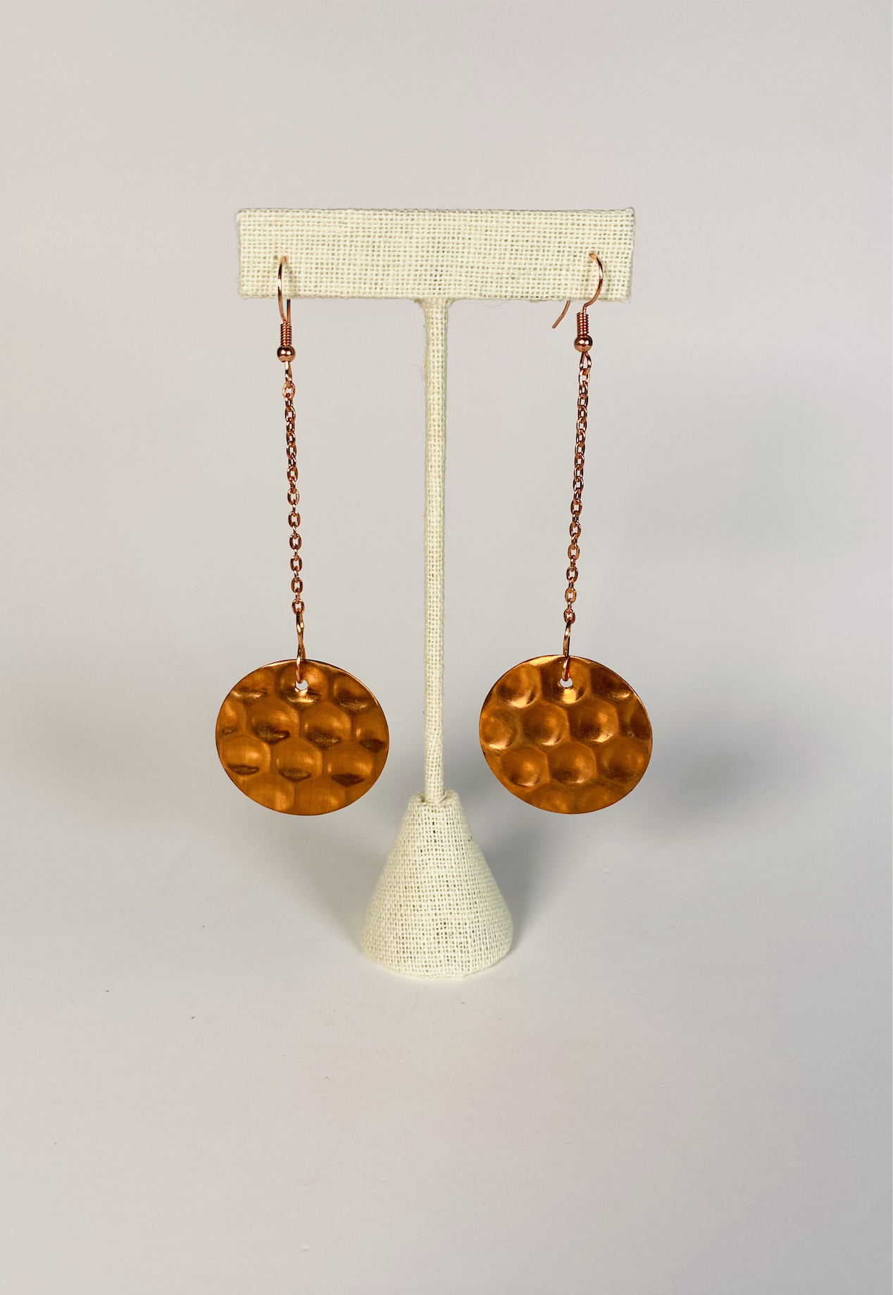 Copper Honeycomb Disco Earrings 