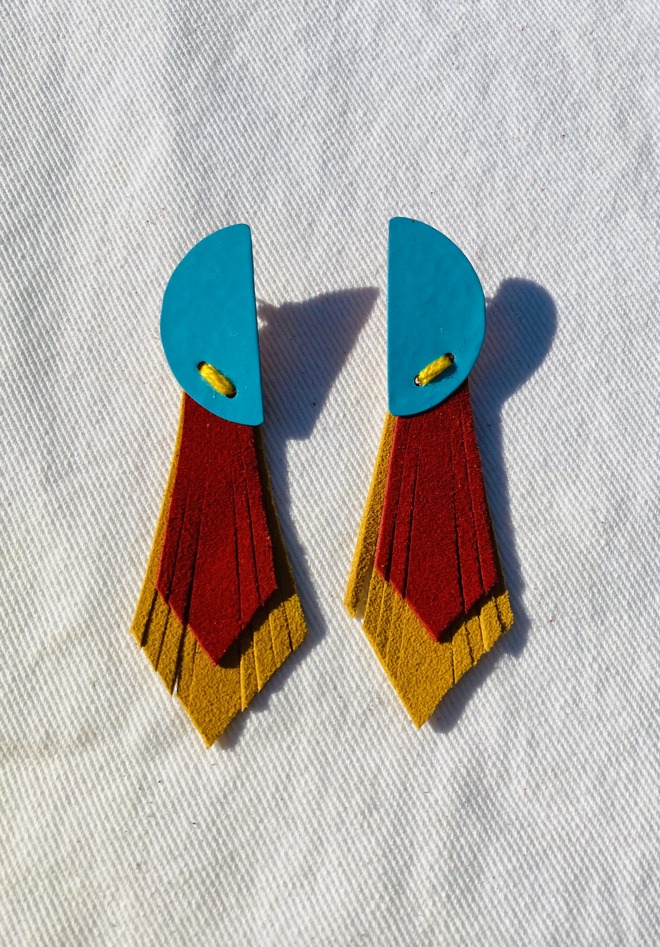 Water Blue Copper Fringe Earrings 