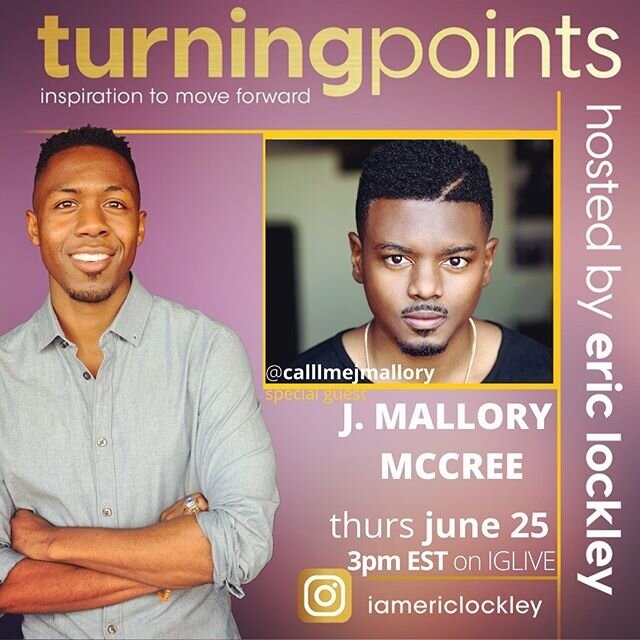 Thurs 3pm ET/ 12pm PT we&rsquo;ve got J. Mallory McCree with us! Best known for his work on Homeland and Quantico , McCree is an actor, producer entrepreneur and a new father! He has produced shorts including Mr. Talented and The Zoo and is in develo