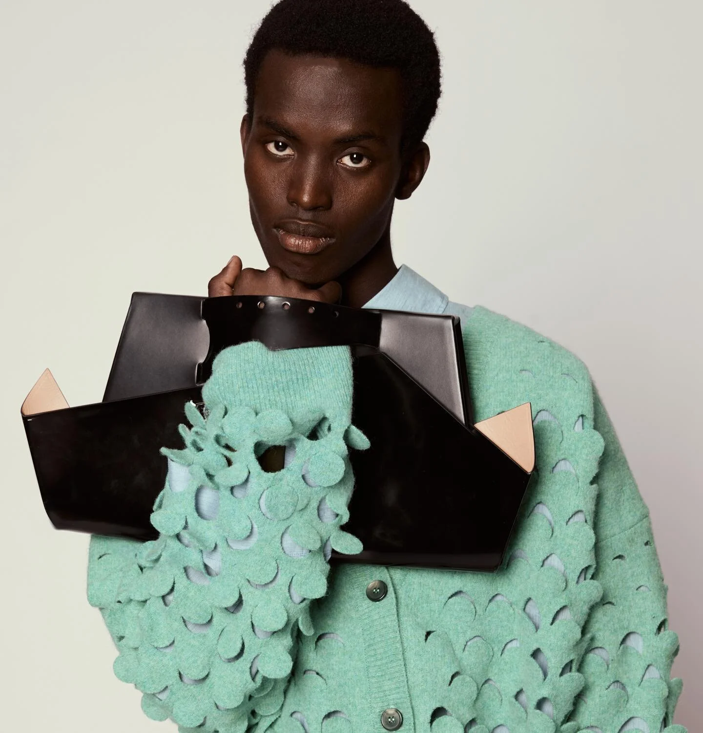 @pivot_official_ wearing @maisonmargiela 💚 

Photographed by @katelynplayford Styled by me, Grooming by @hannahgodley

&mdash;

#menswear #fashion #menswearfashion #stylist #maisonmargiela #snatchedbag #maisonmargielabag #runway #kultmodels #fashion