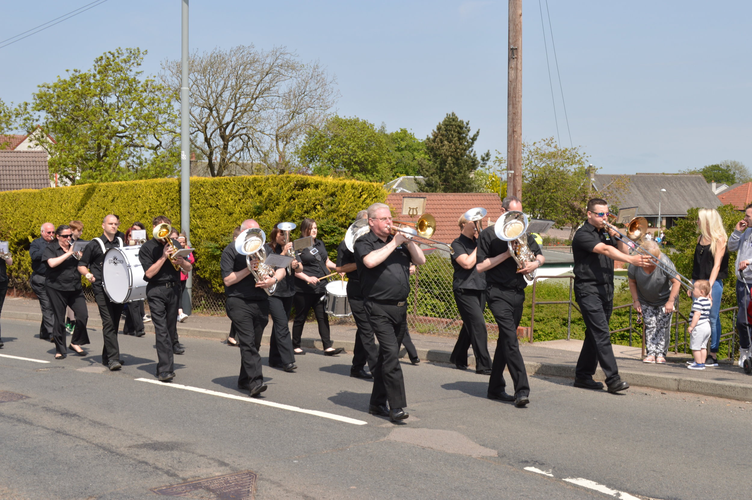 The Band in the parade at Parkhead Children's Gala Day marching to Hermand Park for the start of the races.