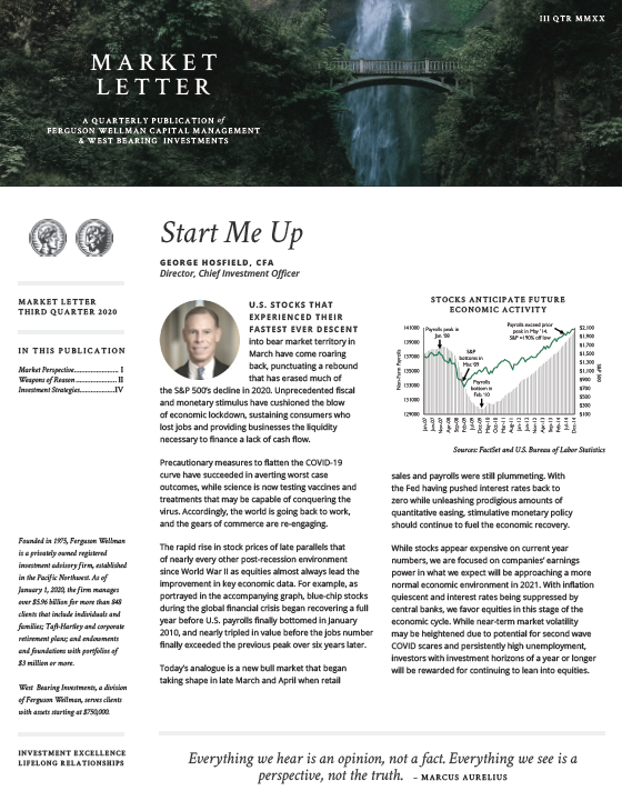 Market Letter Third Quarter 2020: Start Me Up