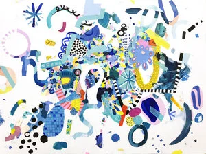 With a palette knife in one hand and a pair of scissors in the other, Ashley Mary fits colors and shapes together like the pieces of a puzzle. The Minnesota-born artist, designer and illustrator works out of her studio in Minneapolis, turning playful collages into spirited paintings, and abstract patterns into whimsical product designs. There are no rules; just a celebration of lines that dance, shapes that nestle together and paint that looks thick and textured. Vintage treasures, interior design and the natural world inspire her. Ashley looks for interesting forms and bold colors in everyday objects and spaces to translate into her art. Her work is a constant exploration full of happy accidents, lively compositions and positive energy she hopes to put out in the world. Outside of her studio practice, Ashley freelances as an illustrator, graphic designer, and prop stylist working with a wide range of clients to help bring fresh life to their environments and brands. I worked with her at a church 8 years ago and have taken art classes and collaborated with her. She is an inspiration to me and many people around the world. check out more of her work here> http://ashleymary.com/ 