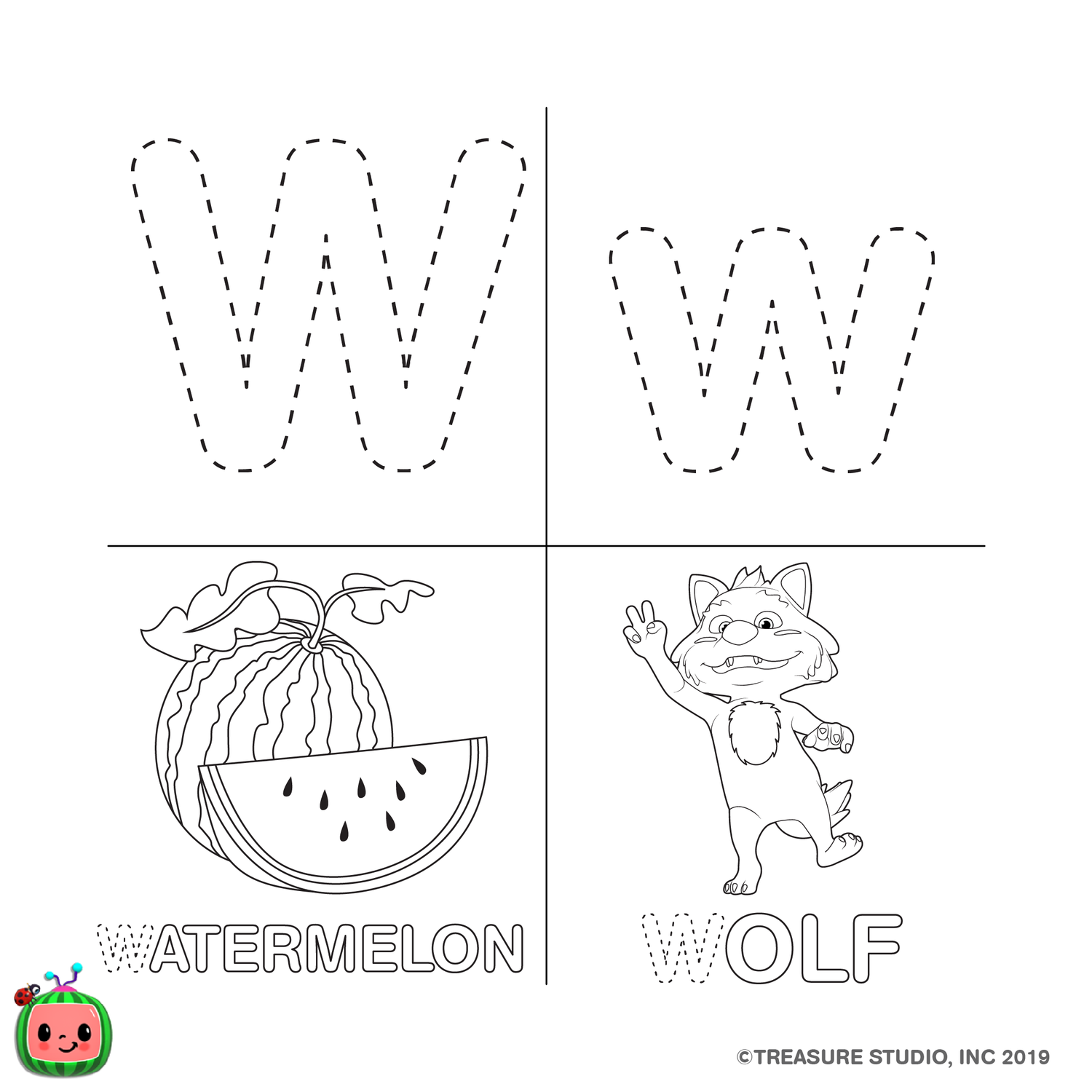 abc coloring pages cocomelon com