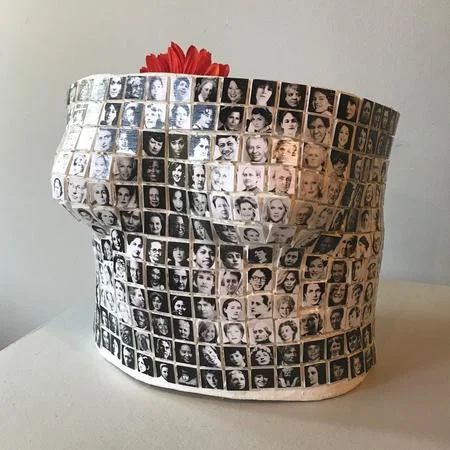 A plaster breast cast of snowboarder Kaitlyn Farrington, obtained by the Oak Park Art League through the nonprofit Keep A Breast Foundation, was artist-customized by Jennifer McNulty. The cast will be on display at the OPAL gallery, 720 Chicago Ave., as part of exhibit “Solidarity and Survivorship.” (Oak Park Art League)