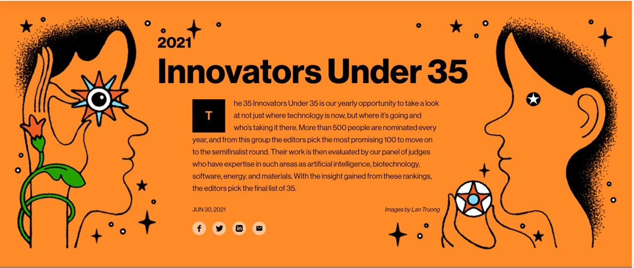 Sriram is named as MIT Technology Review's Top Innovators under 35