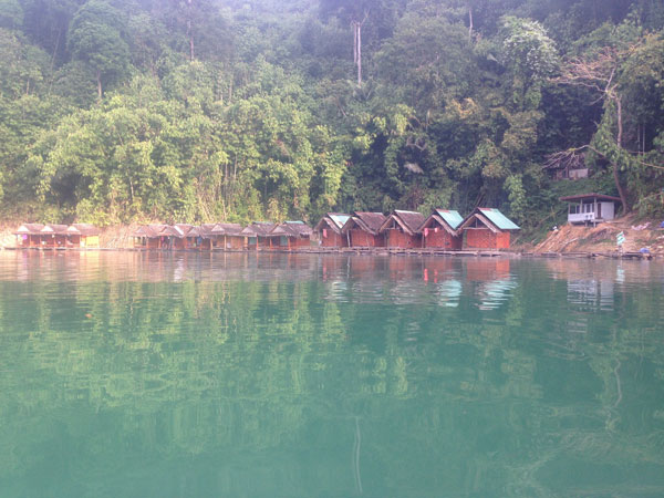  Floating bungalows in Khao Sok. 