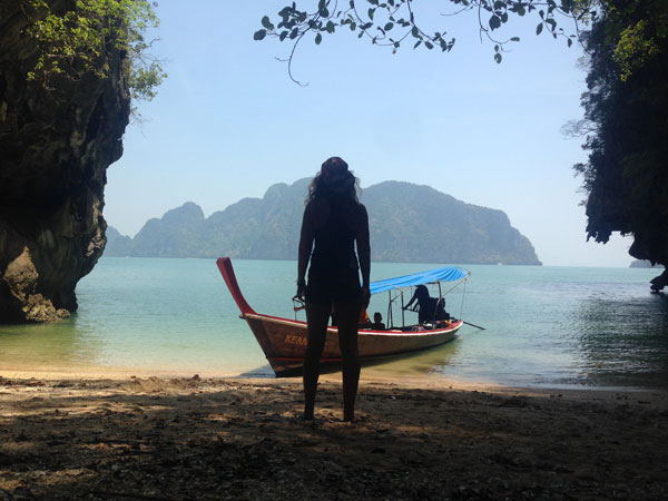  Taking in the view at Khao Phing Kan. 