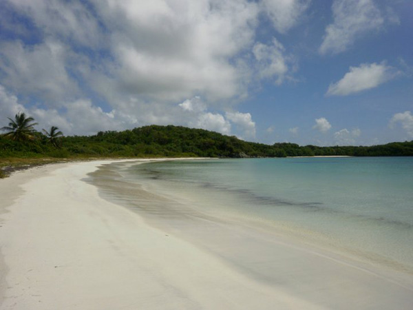  The beautiful clear water and white sand of the island of Vieques. 