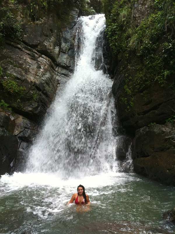  After hiking through the jungle, stumbled upon a waterfall, no one else in sight!&nbsp; 