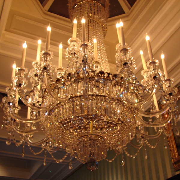 Ambient lighting is the overhead light, the one you turn on to see the whole room. Chatsworth House by Glitzy queen00 at English Wikipedia