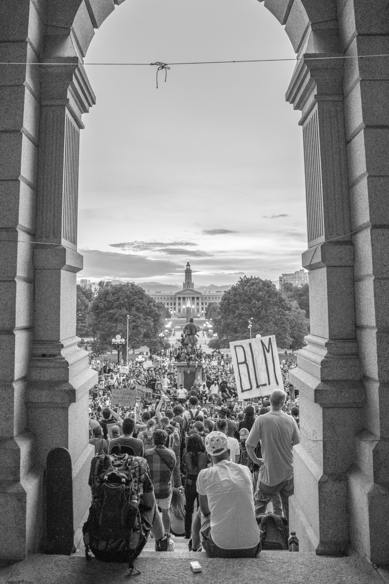 The protesters conclude their march back at the Capitol Building. 6/02/2020.