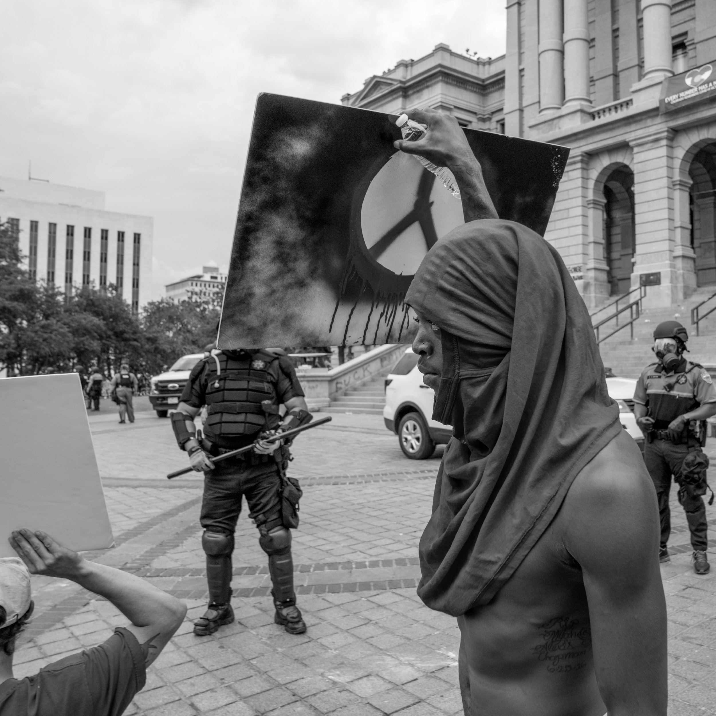 Protesters gather outside of the Denver Capitol Building. 5/30/2020.