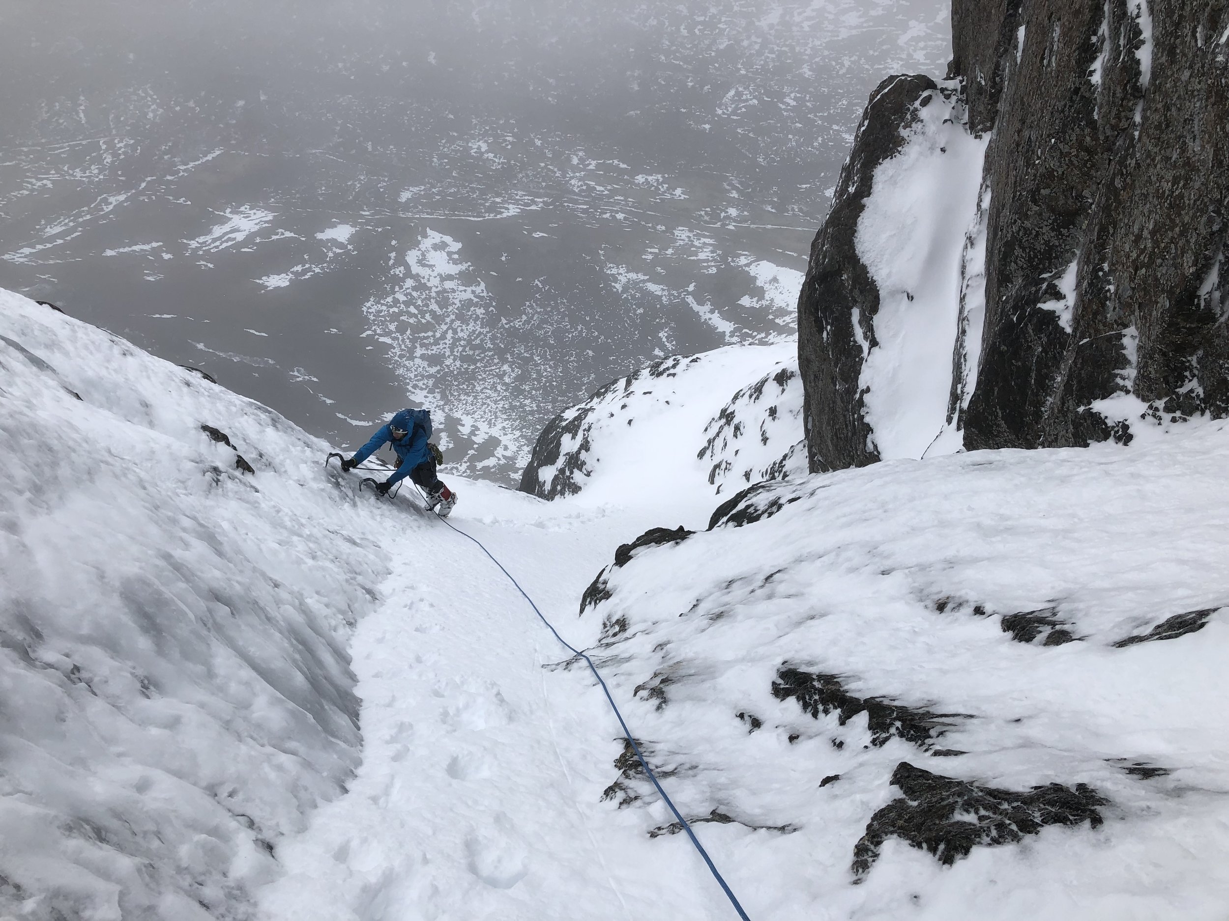 It was better to get on the easy ice instead of wallowing in snow.