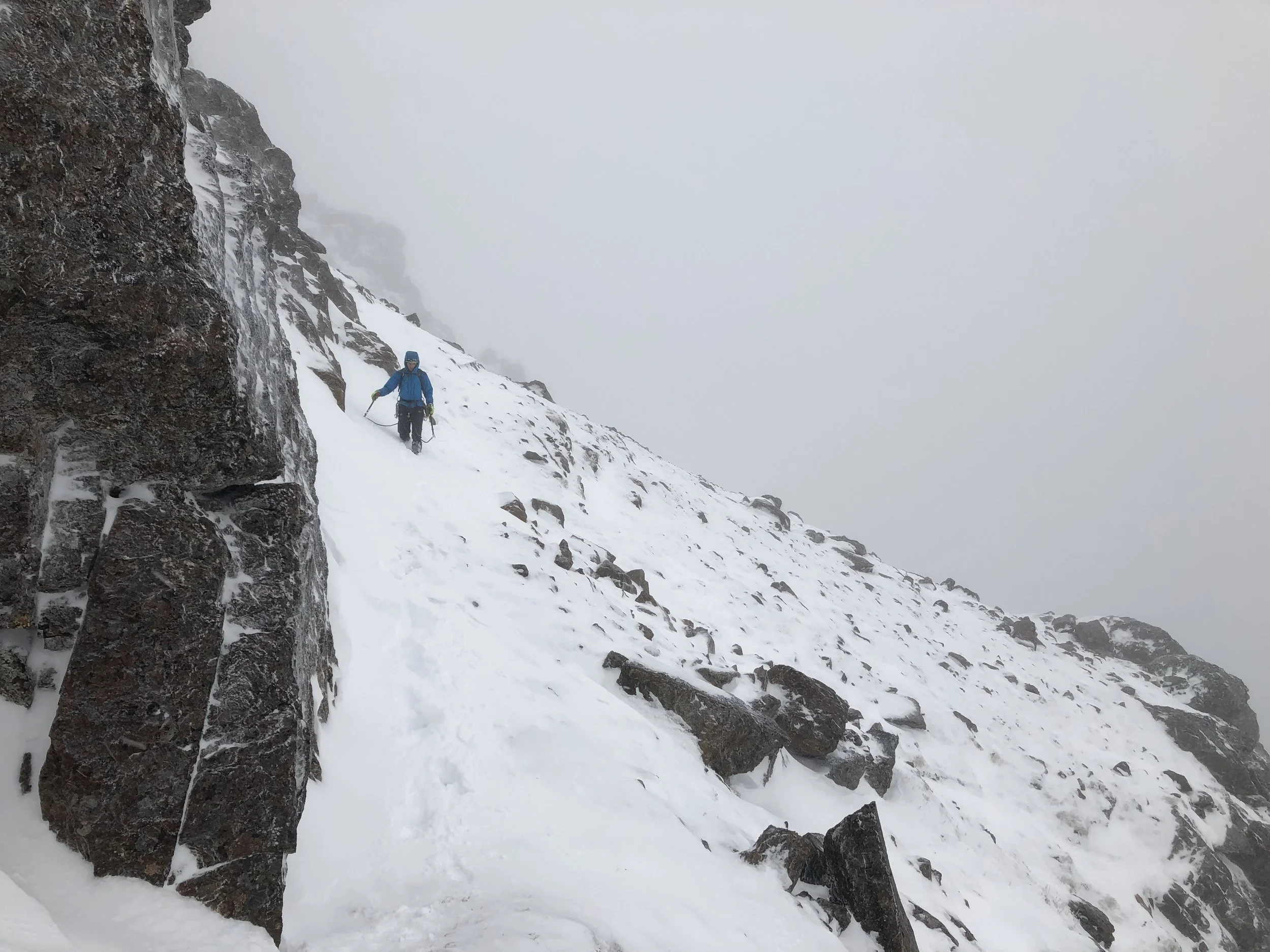 Walking back east over the top of the north face.