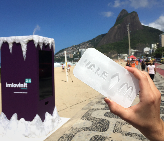 Original Ice Coupon Idea On a hot day, in a hot climate, we'll give out coupons made of ice that must be redeemed before they melt.