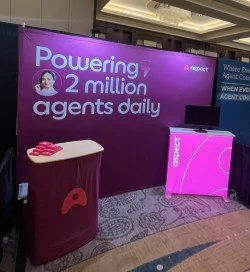 Combine two counters to create a branded 10x10 booth