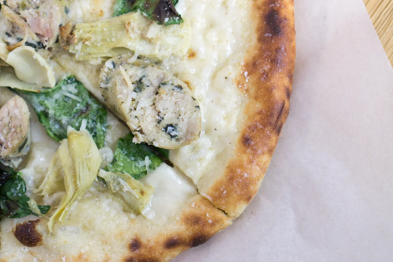 Pizza - Artichoke, Chicken Sausage, Spinach.jpeg