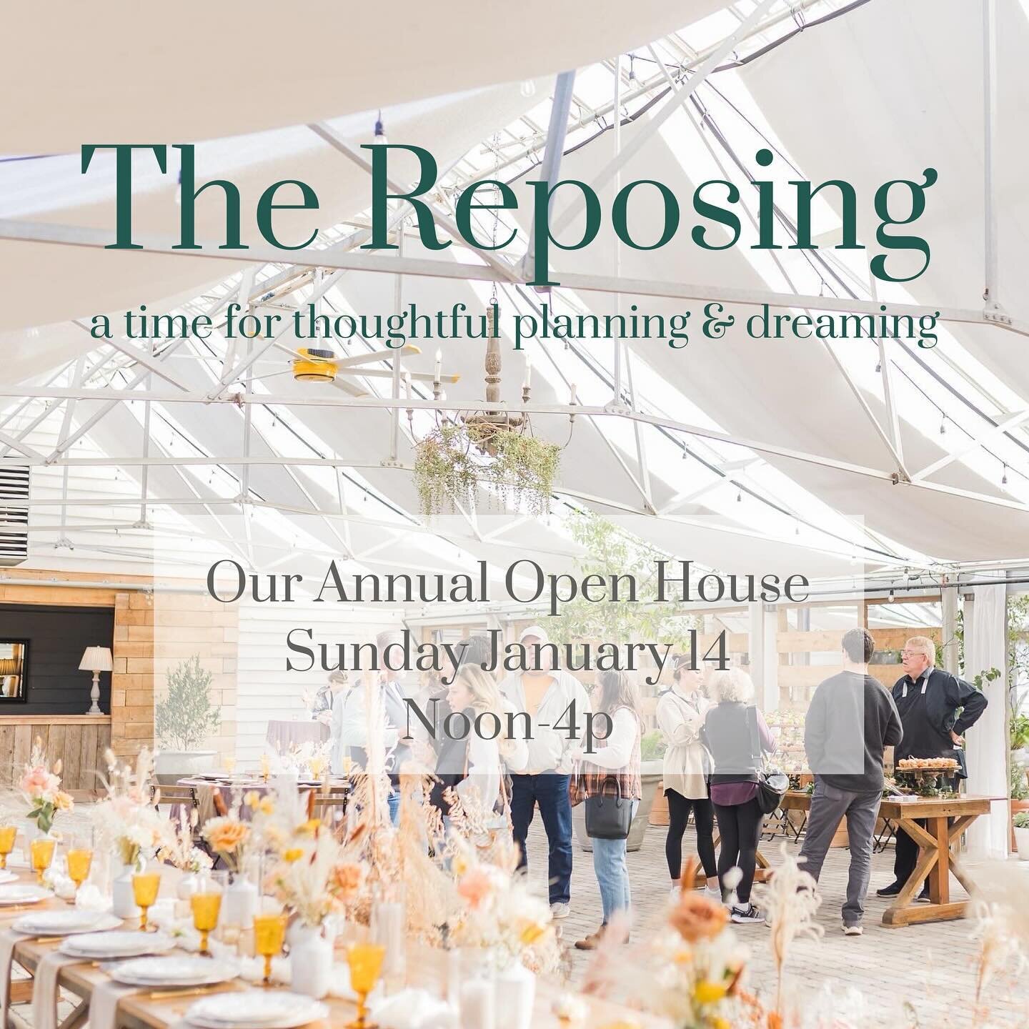 We invite happy couples, their friends &amp; families to The Reposing: Our Annual Open House.  Explore our property.  Enjoy our wines.  We hope to you here!