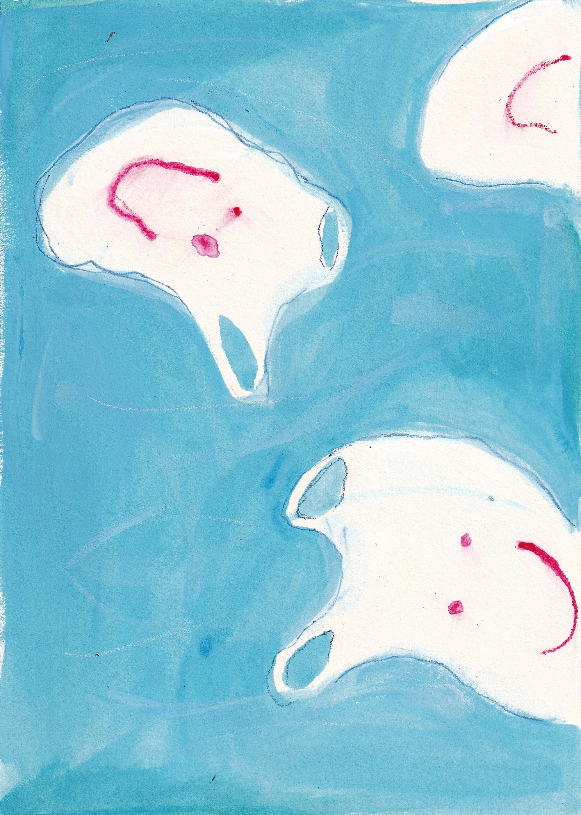  plastic bags blowing in the wind illustration gouache 
