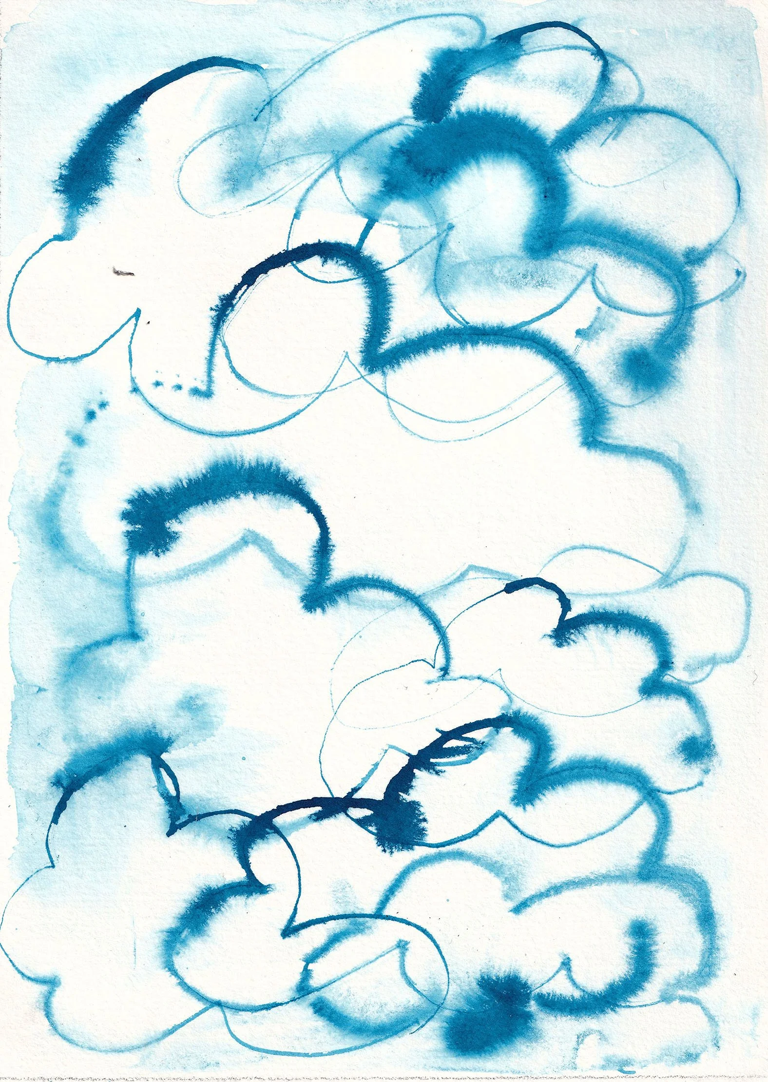  inky clouds indigo ink illustration 