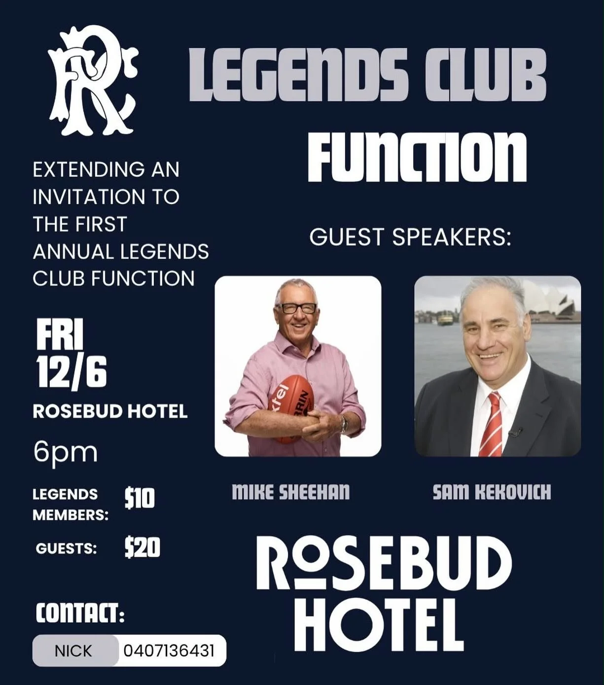 Legends Club Function - Rosebud Football Netball Club 