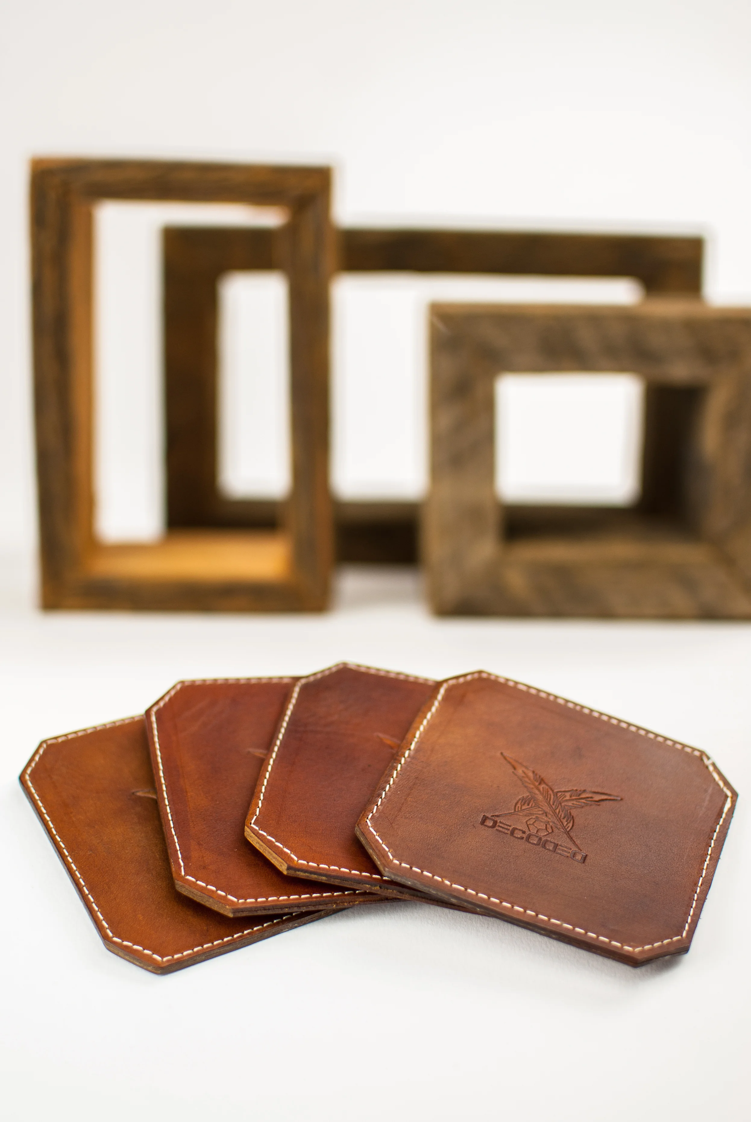 DECODED ARTISANS LEATHER COASTERS