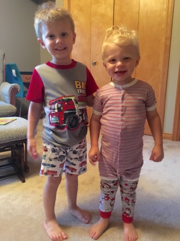 I forgot to add one exciting detail to the day: the boys both picked out their own pjs. Matching was obviously frowned upon.