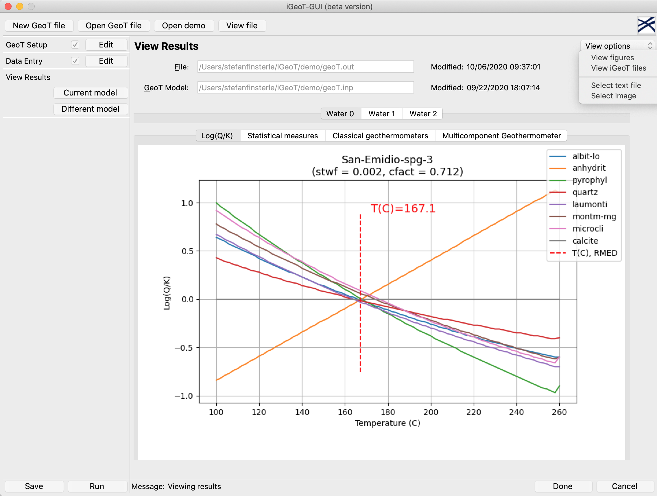 iGeoT-GUI Results Screen: Saturation Lines