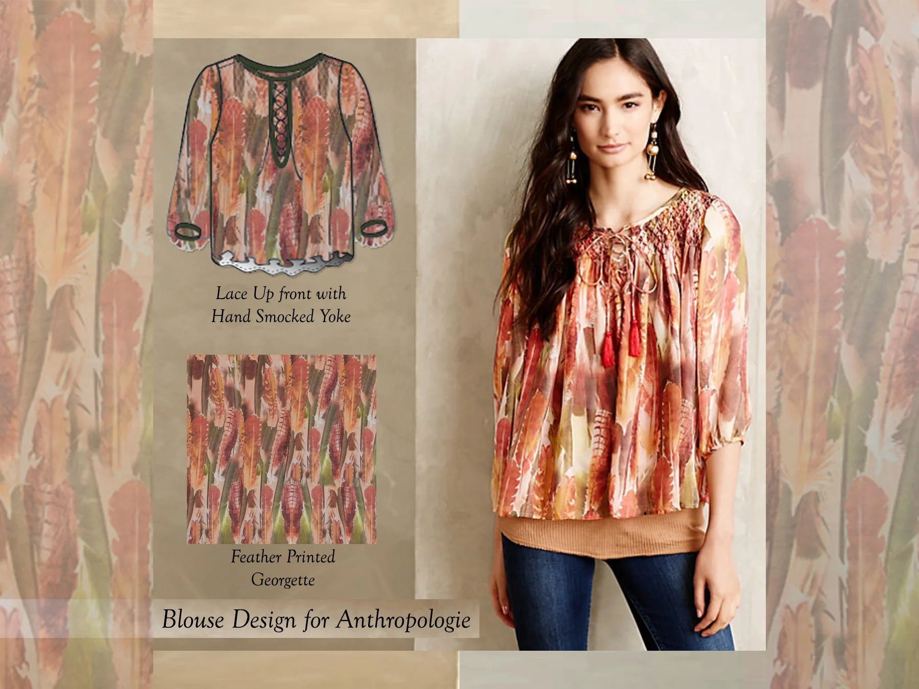 Nicole Rose for Anthropologie Feather Printed Blouse L.jpg